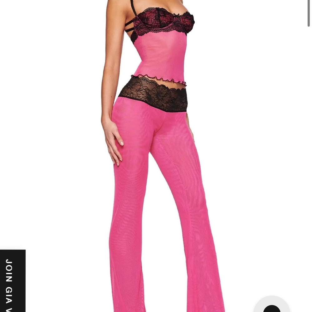 I AM GIA adorable pink and black corset and pants